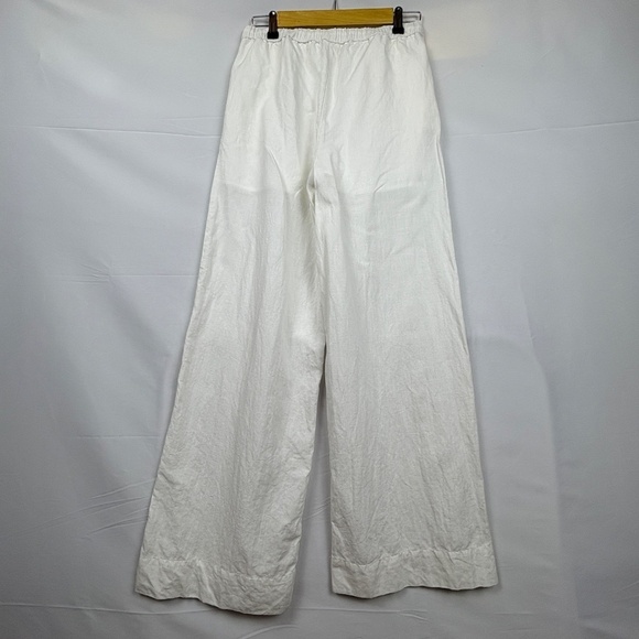 NIA Women Wide Leg Linen Elastic Waist Pants Sz S Beach Coastal Breathab… - Picture 5 of 13